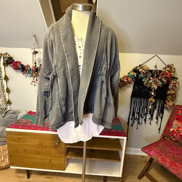 NWT Free People Boothbay Gray Utility Cinched Waist Jacket - Picture 6 of 11